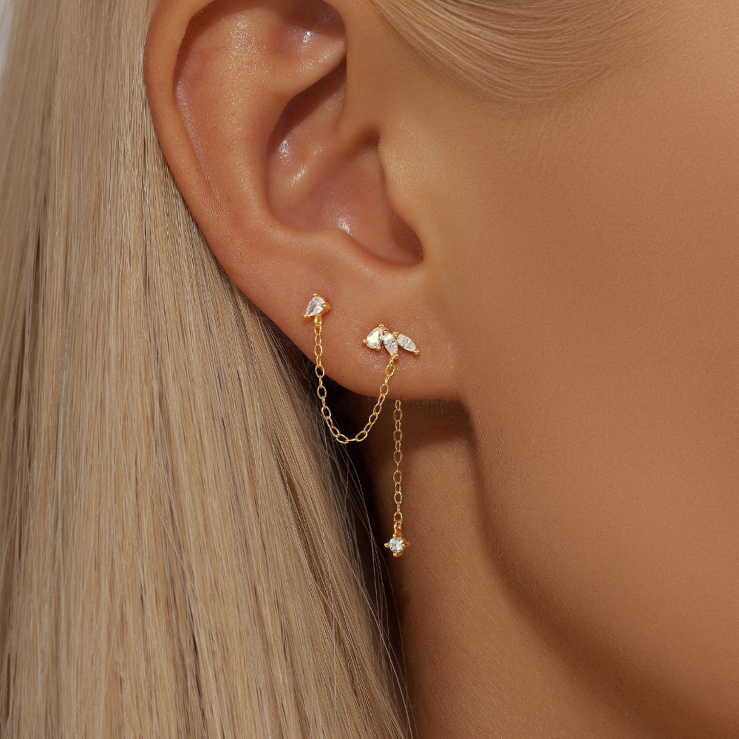 Selene Earrings – Double Gold