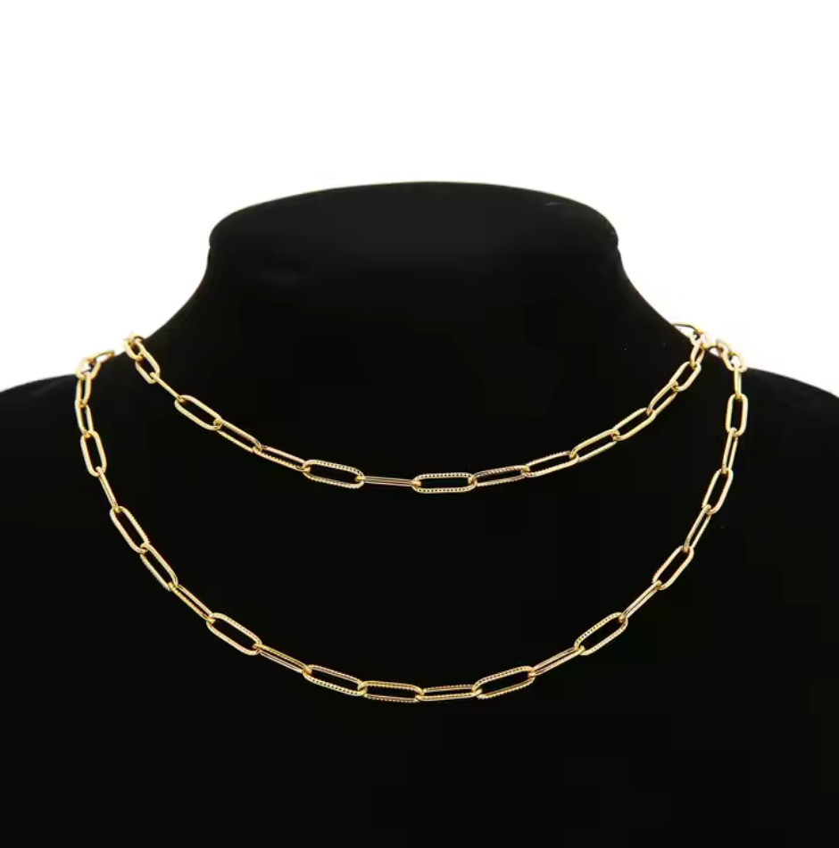 PAPERCLIP GOLD NECKLACE - Made for our charmed necklaces