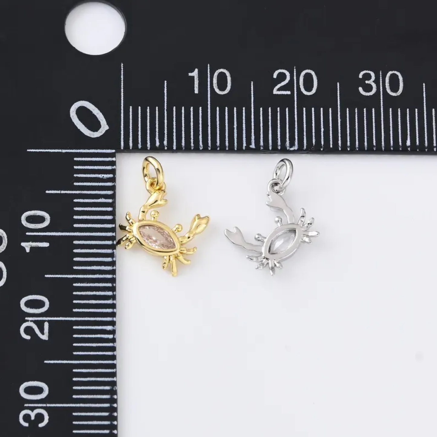 Crystal Crab Charm - Silver