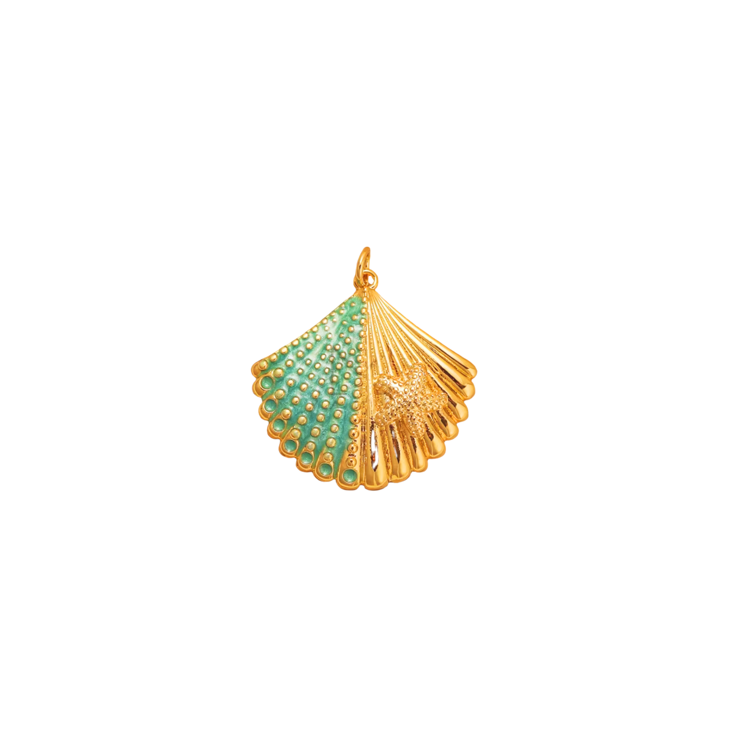 Starfish Shell Charm - Seafoam Green