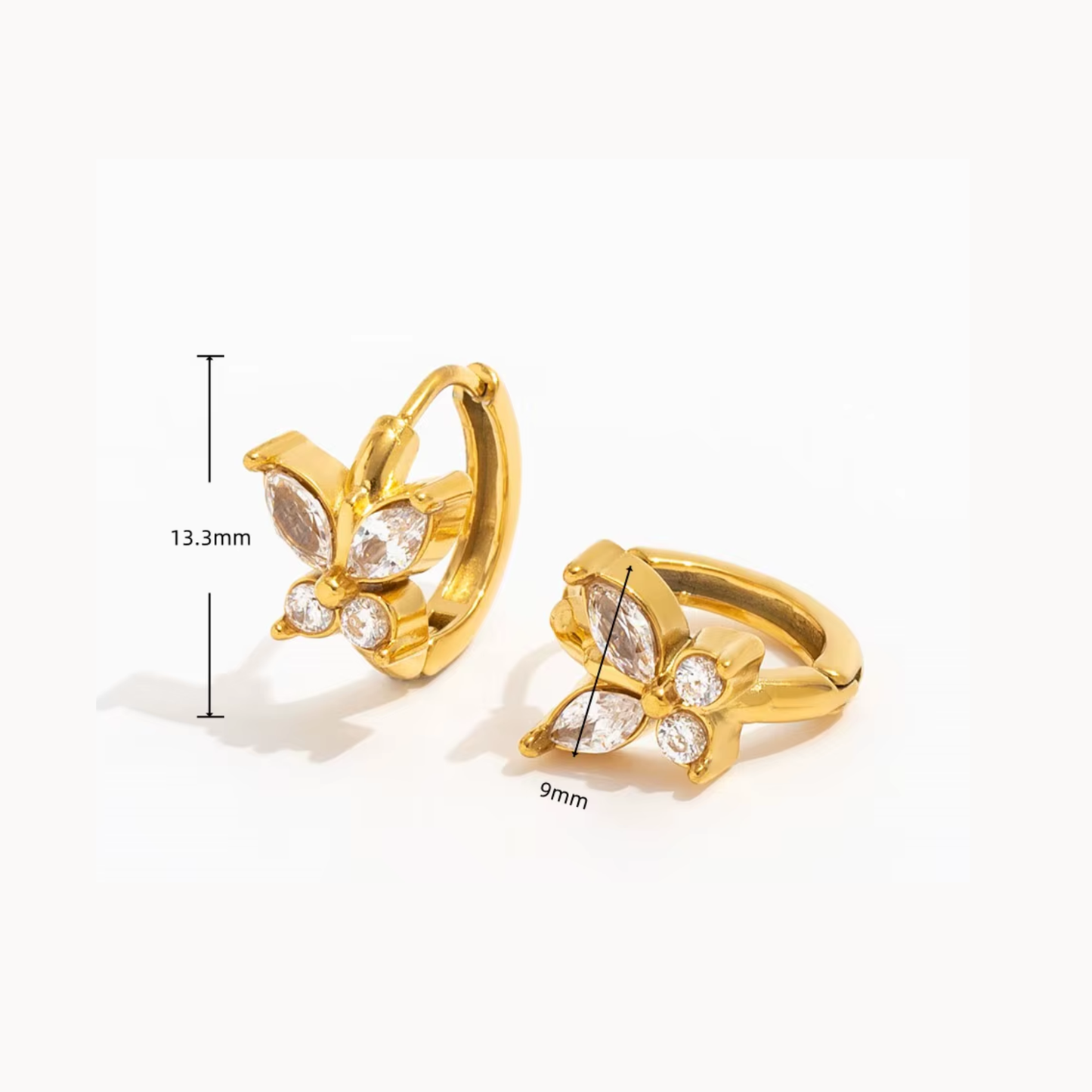 Isla Butterfly Huggie Hoops