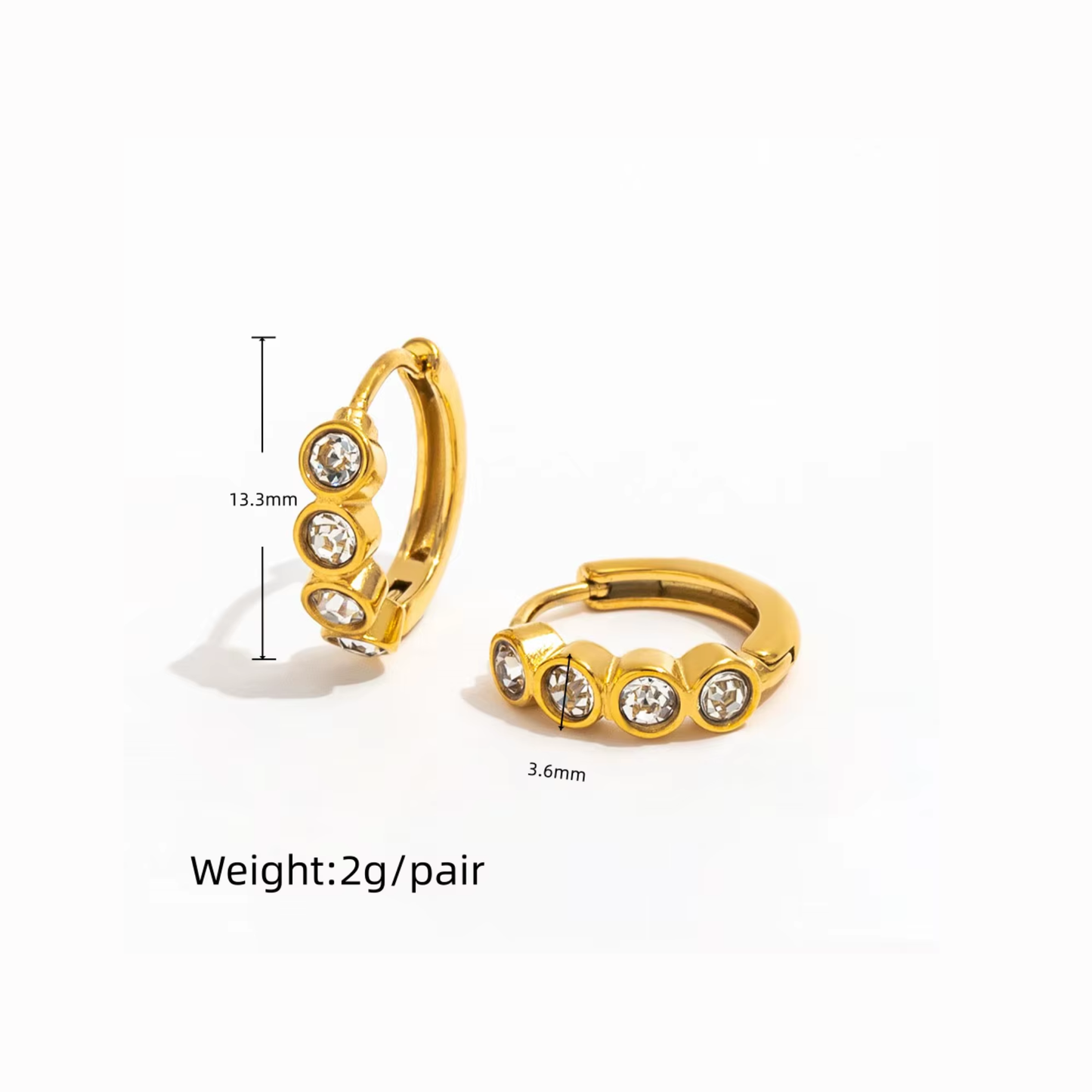 Cove Crystal Huggie Hoops