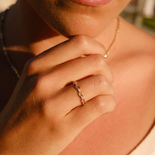 Elara Link Ring - Premium Collection - Gold
