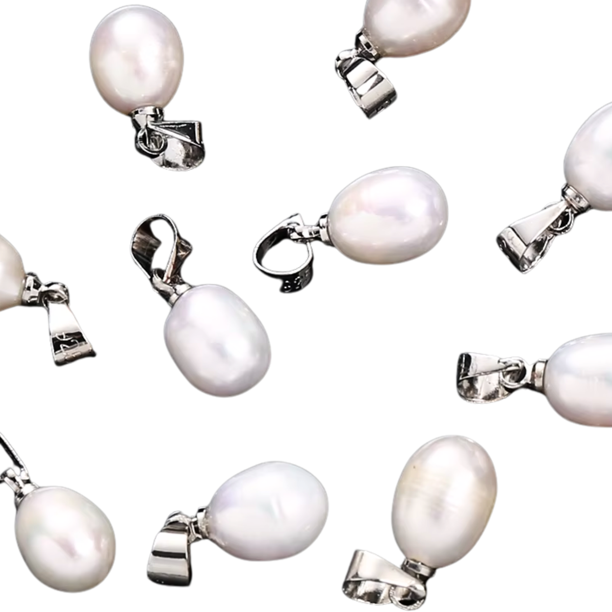 Silver Pearl Pendant Charm