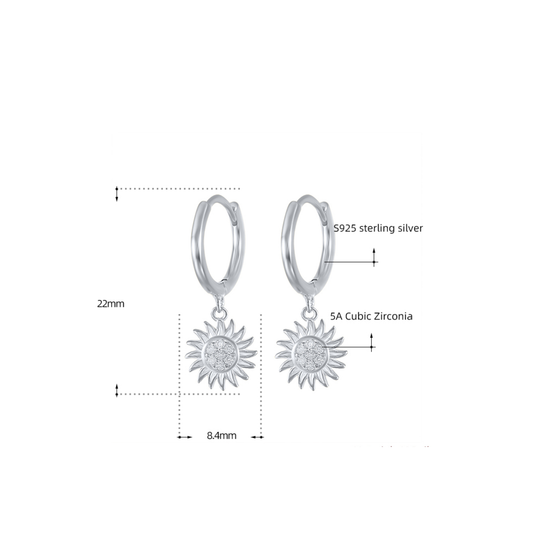 Sunburst Huggie Earrings - Gold