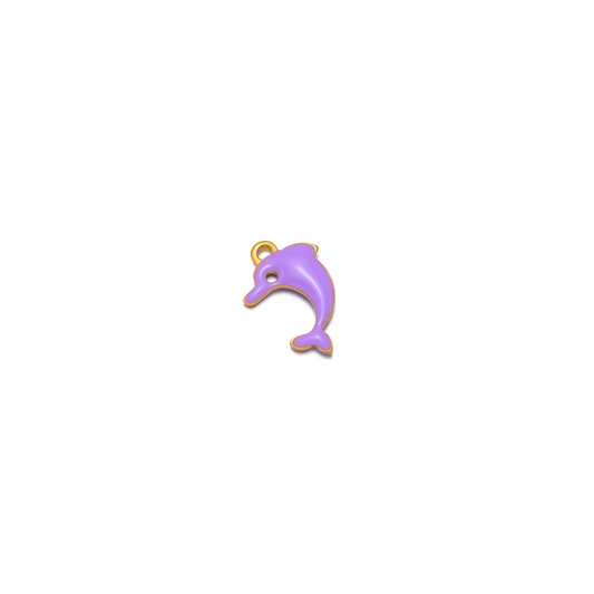 Coastal Friends Dolphin Charm by KJAYDE with purple enamel and gold-tone finish