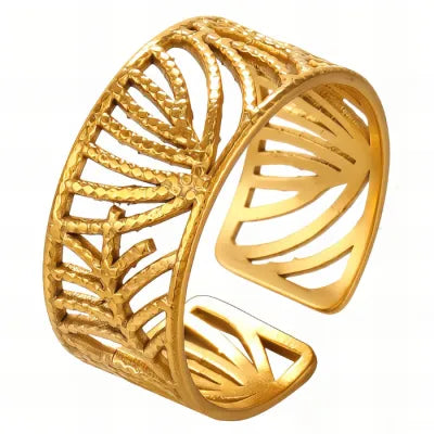 Ripple Cuff Bangle - Gold