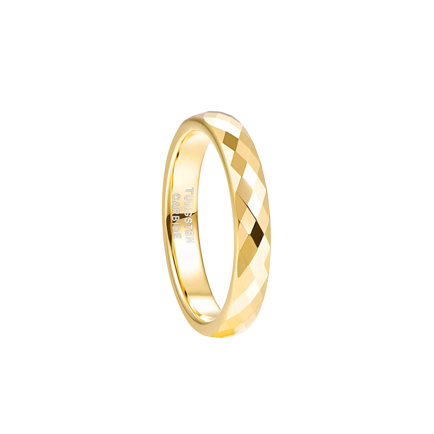 Drift Ring in gold featuring a minimalist faceted stainless steel band with a waterproof, tarnish-resistant finish.