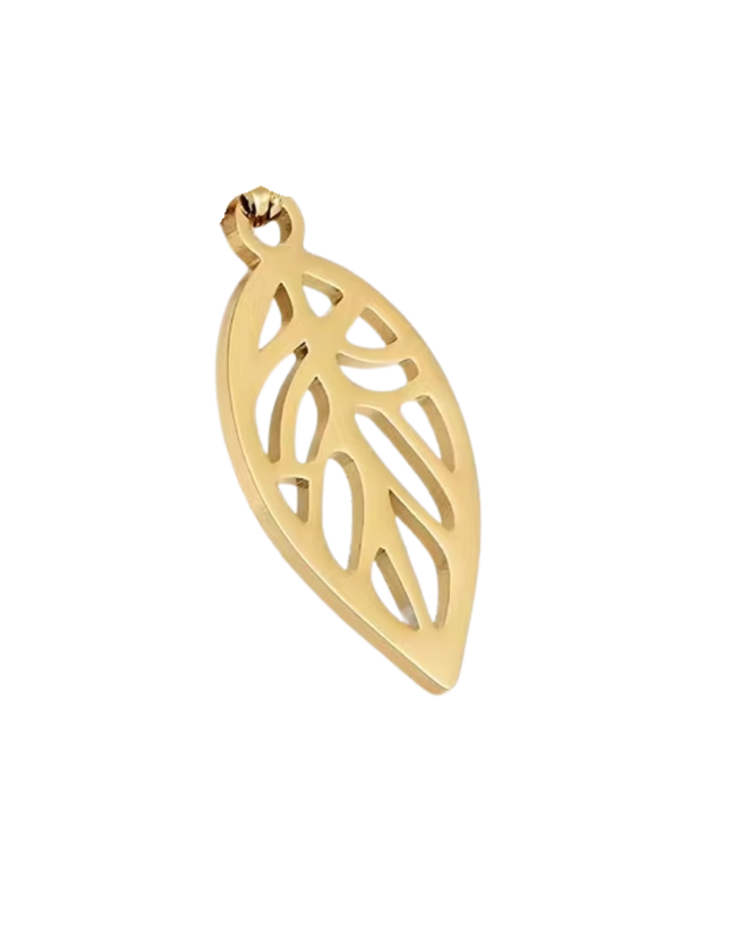 Golden Drift Leaf Charm