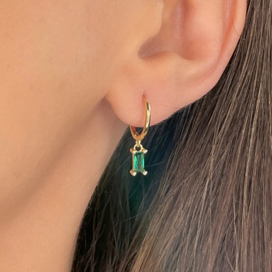 Sola Earrings in Emerald