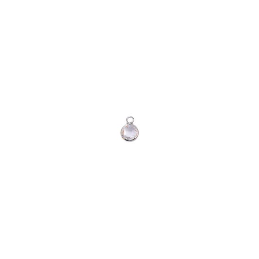Silver Crystal Drop Charm