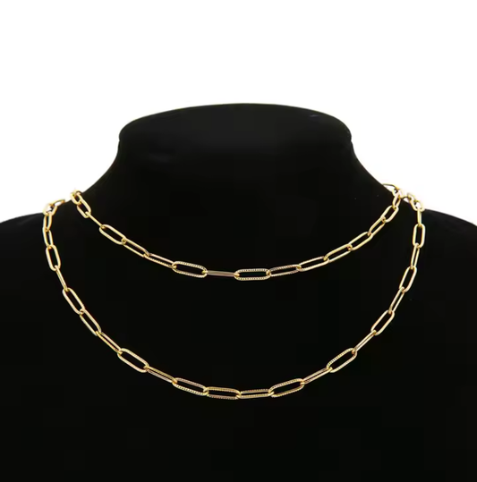 PAPERCLIP GOLD NECKLACE - Made for our charmed necklaces