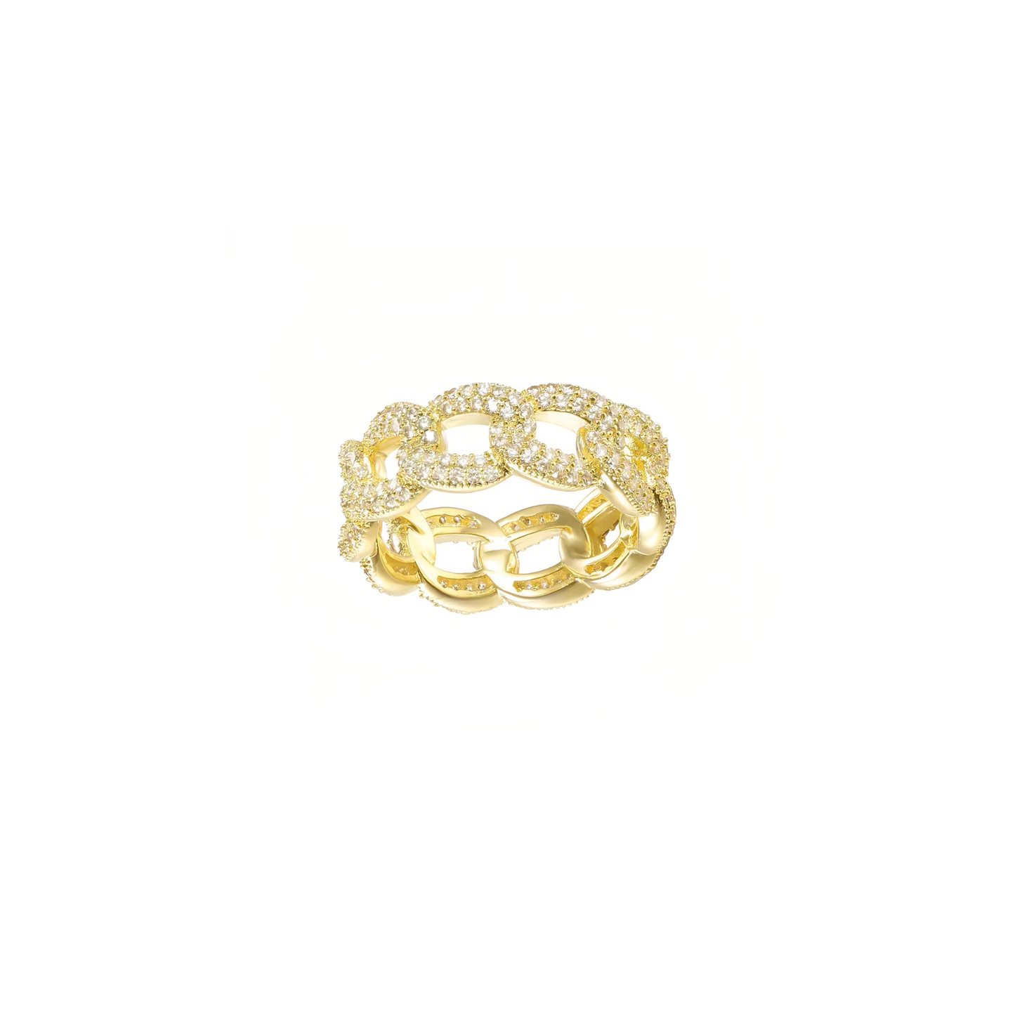 Gold Diamond Chain Ring