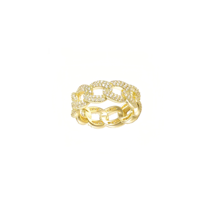 Gold Diamond Chain Ring