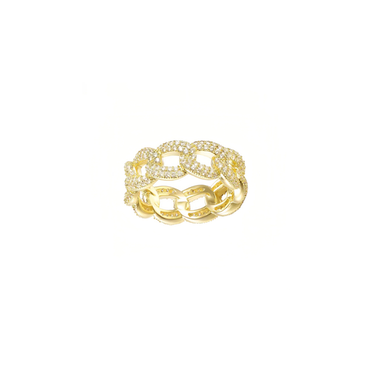 Gold Diamond Chain Ring