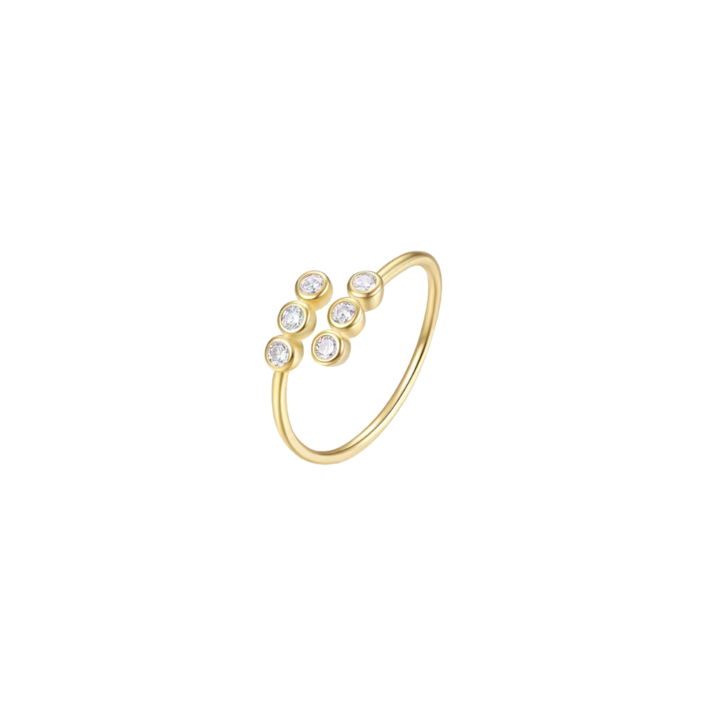 Golden Tide Cluster Ring