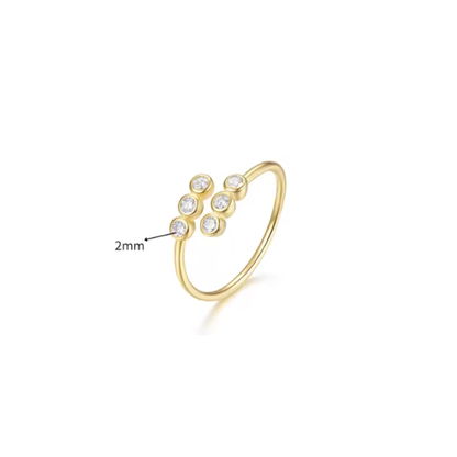 Golden Tide Cluster Ring