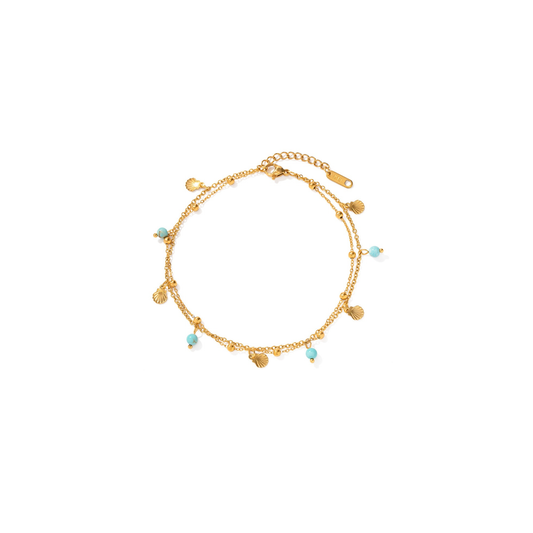 Gold Coastal Shell Anklet