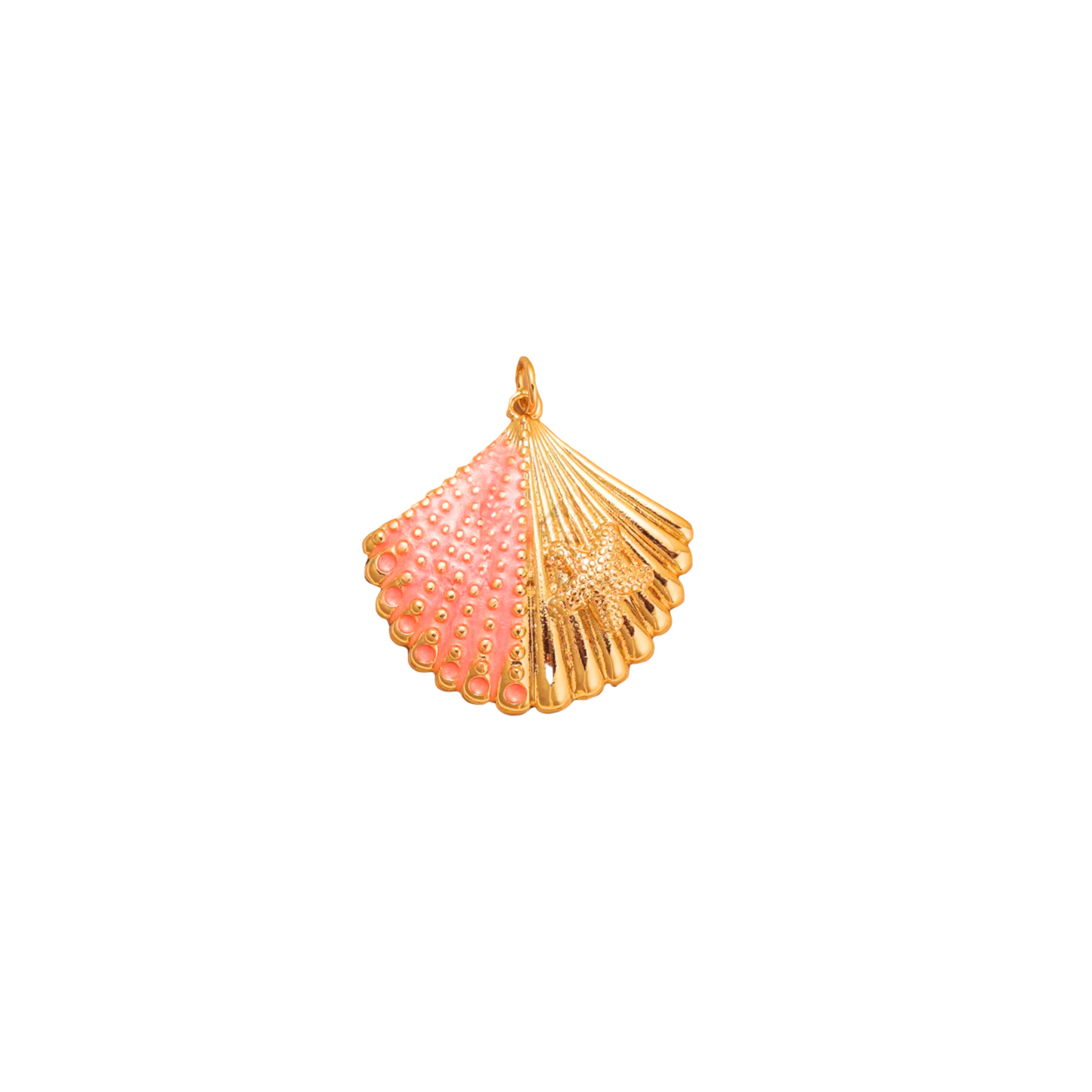 Starfish Shell Charm - Coral Pink