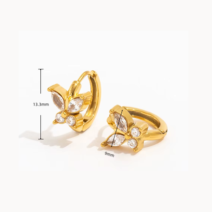 Isla Butterfly Huggie Hoops