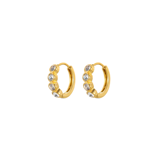 Cove Crystal Huggie Hoops