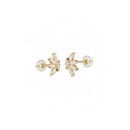 Elara Petal Studs – Gold