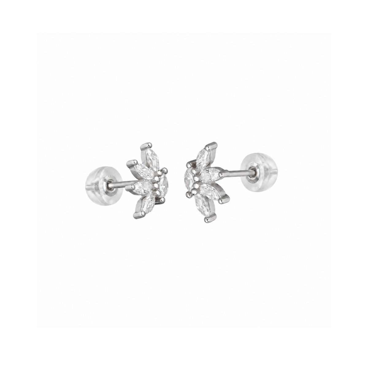Elara Petal Studs – Silver