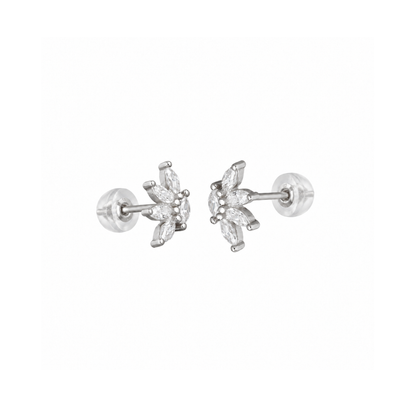 Elara Petal Studs – Silver