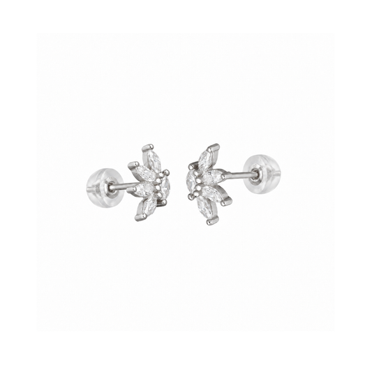 Elara Petal Studs – Silver