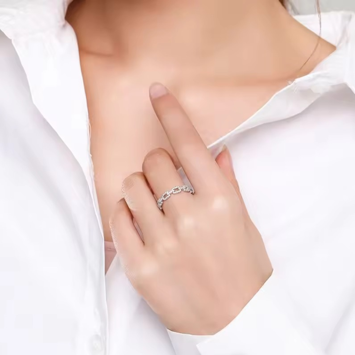 Elara Link Ring - Silver