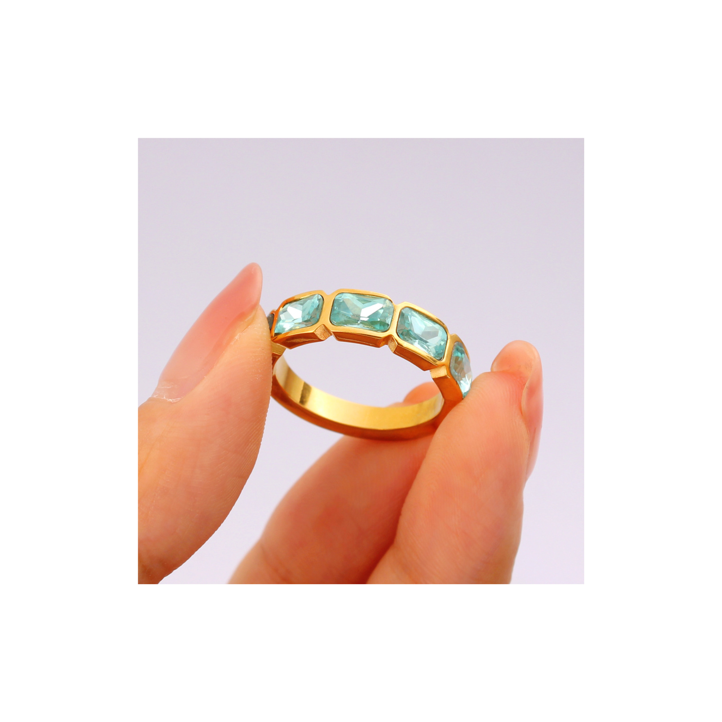 Azure Ring in Sea Blue