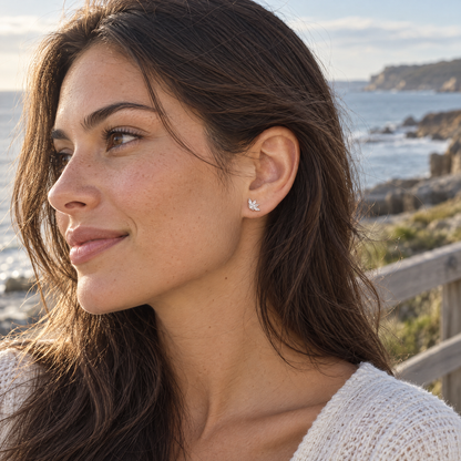 Elara Petal Studs – Silver