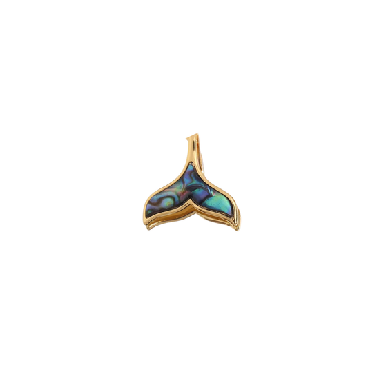 Abalone Whale Tail Charm by KJAYDE, coastal shell-inspired whale tail charm for necklaces and bracelets