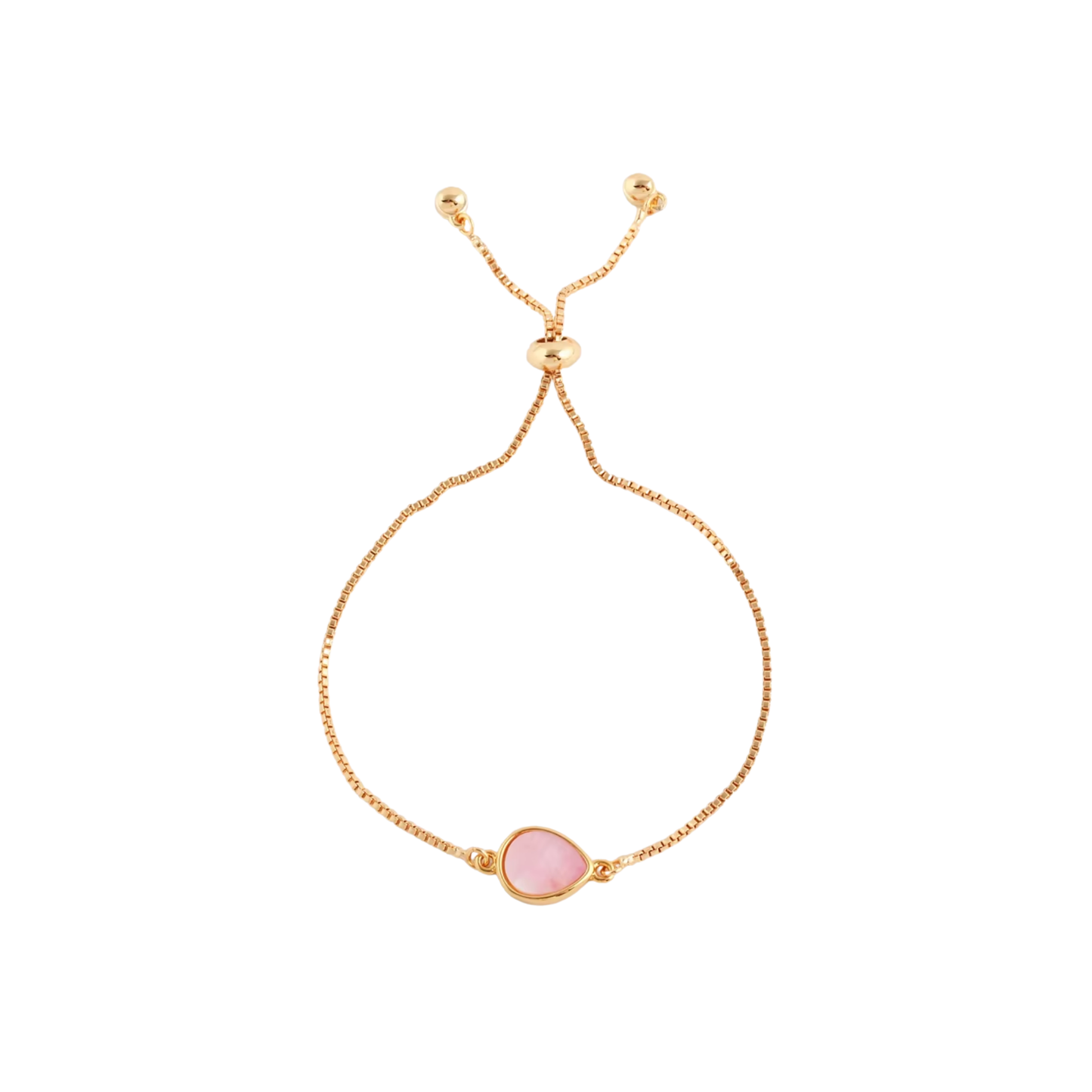 Aria Bracelet 18K gold adjustable slider bracelet with natural stone detail, minimal coastal jewellery