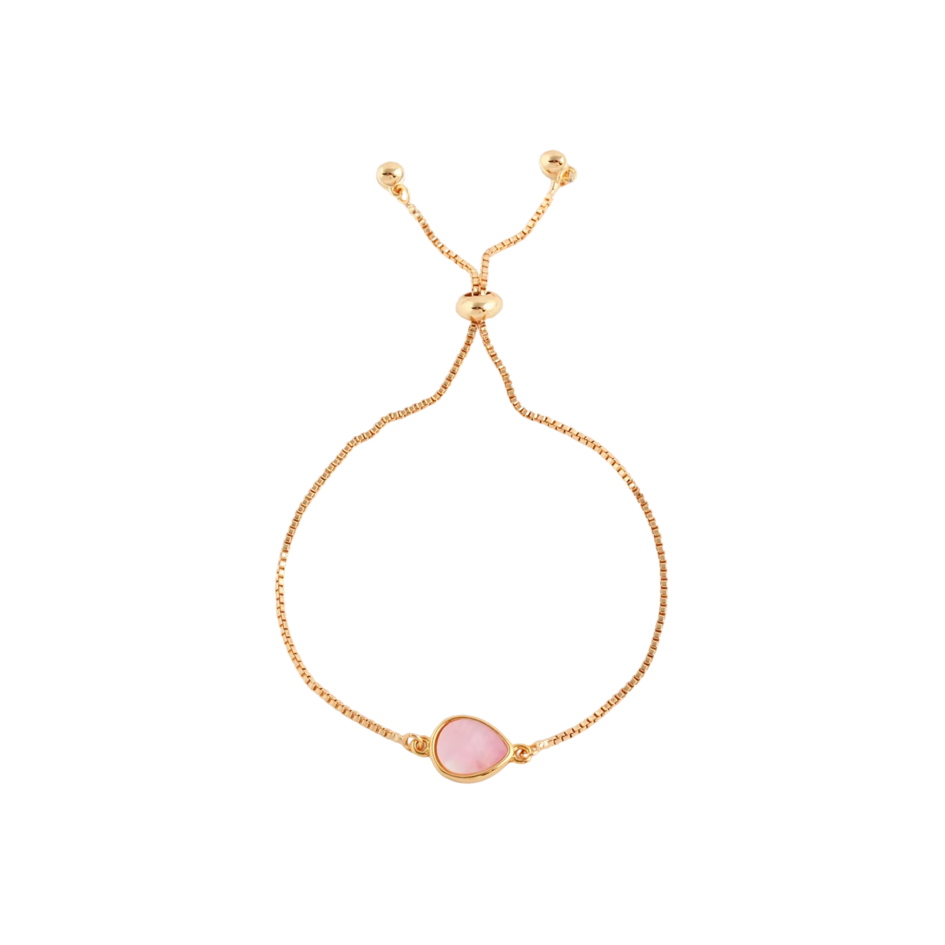 Aria Bracelet 18K gold adjustable slider bracelet with natural stone detail, minimal coastal jewellery