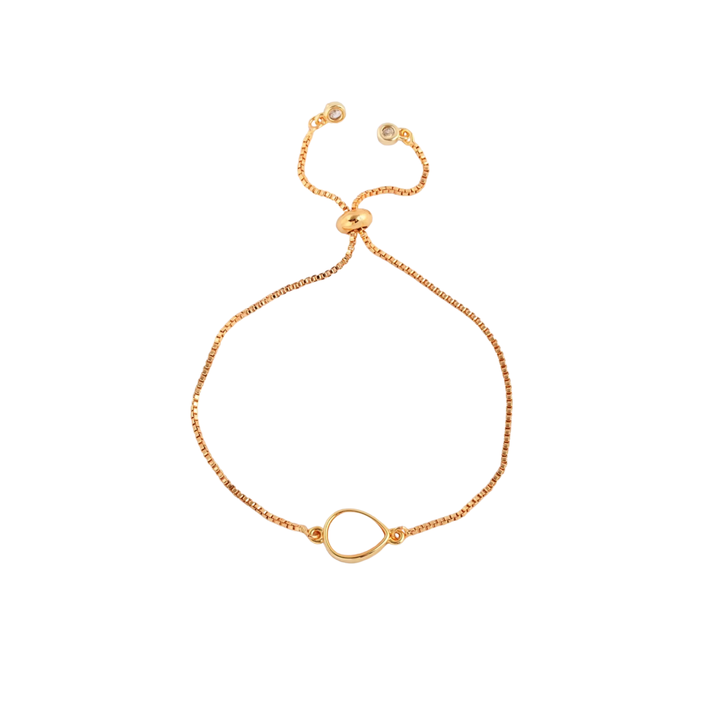 Aria Bracelet 18K gold adjustable slider bracelet with natural stone detail, minimal coastal jewellery