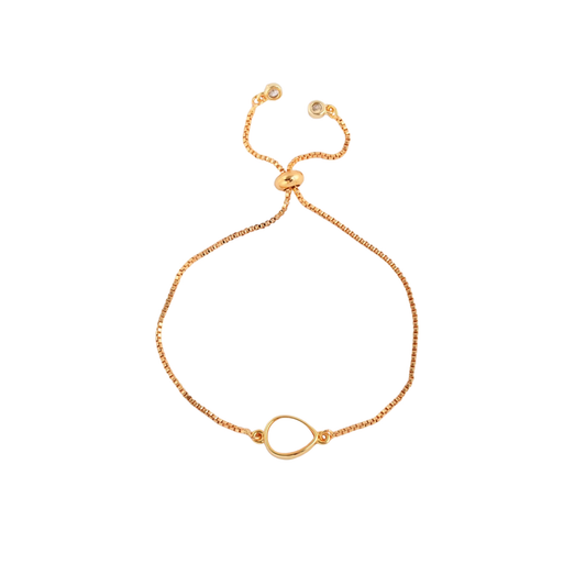 Aria Bracelet 18K gold adjustable slider bracelet with natural stone detail, minimal coastal jewellery