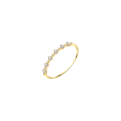 Ava Ring delicate gold-tone band with petite zircon stones