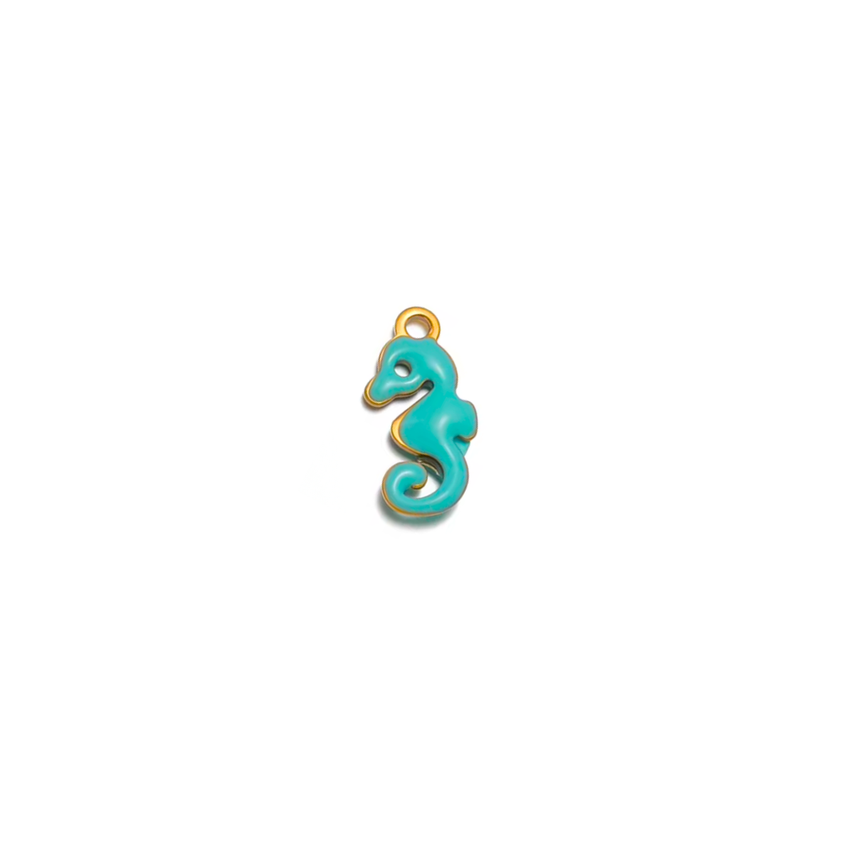 Coastal Friends Seahorse Charm by KJAYDE with turquoise enamel and gold-tone finish