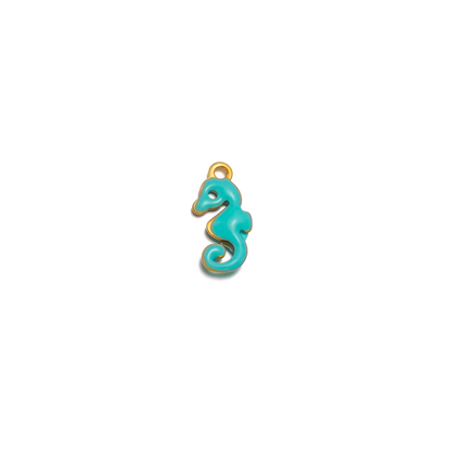 Coastal Friends Seahorse Charm by KJAYDE with turquoise enamel and gold-tone finish
