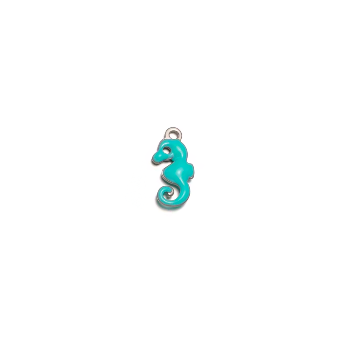 Coastal Friends Seahorse Charm by KJAYDE with turquoise enamel and silver-tone finish