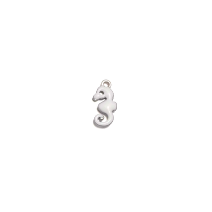 Coastal Friends Seahorse Charm by KJAYDE with white enamel and silver-tone finish
