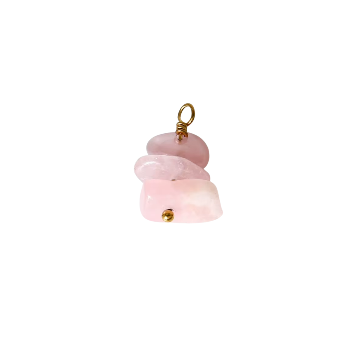 Coastal Stone Stack Charm by KJAYDE with stacked blush pink stone pieces and gold-tone detailing