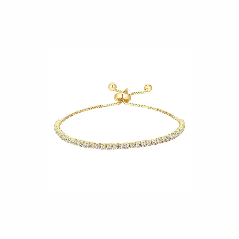 Lani gold tennis bracelet with adjustable clasp, waterproof and tarnish-resistant, elegant jewellery for layering or gifting