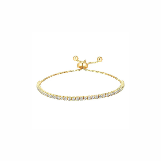 Lani gold tennis bracelet with adjustable clasp, waterproof and tarnish-resistant, elegant jewellery for layering or gifting