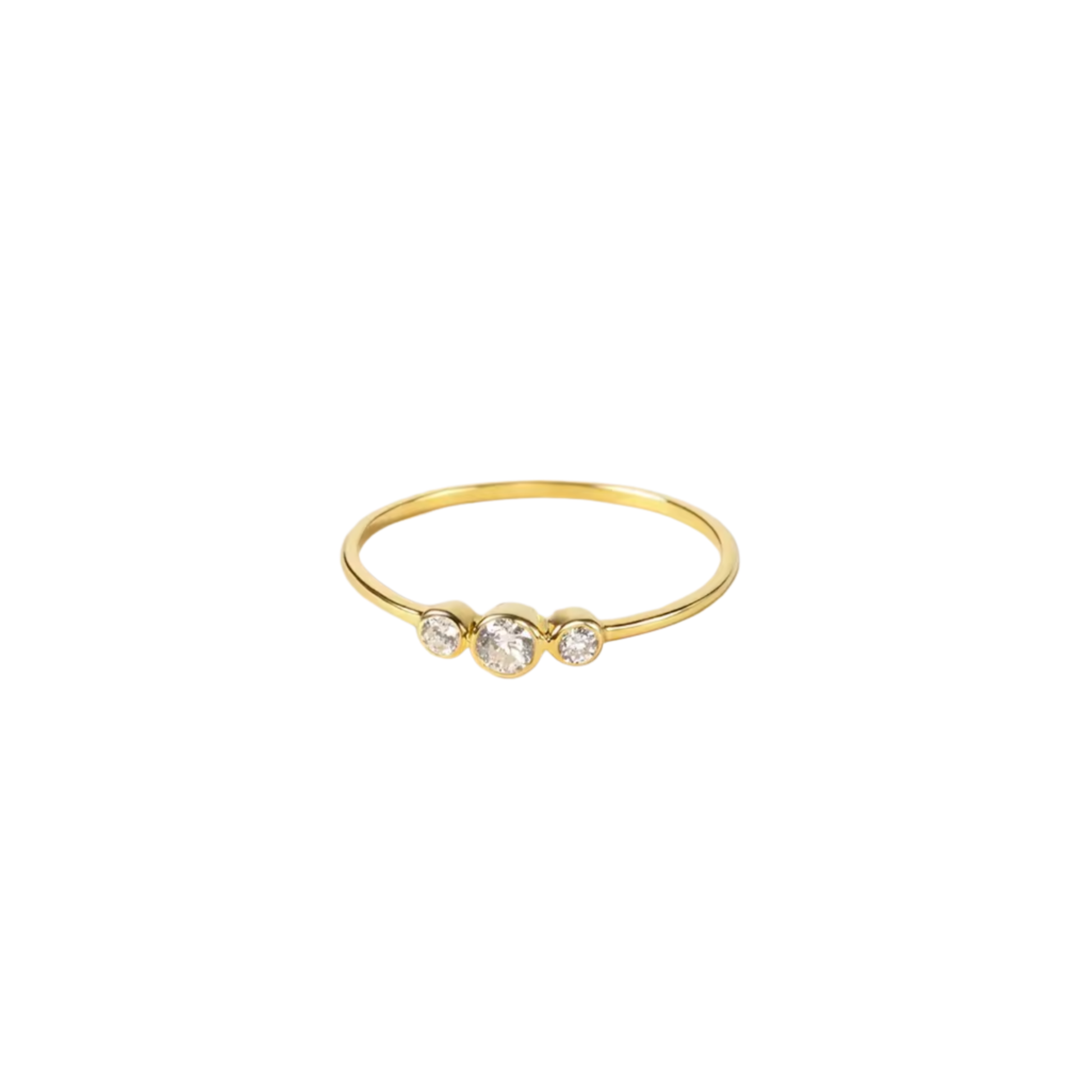 LUNA Ring Crystal by KJAYDE, waterproof gold ring with three crystal-toned stone accents