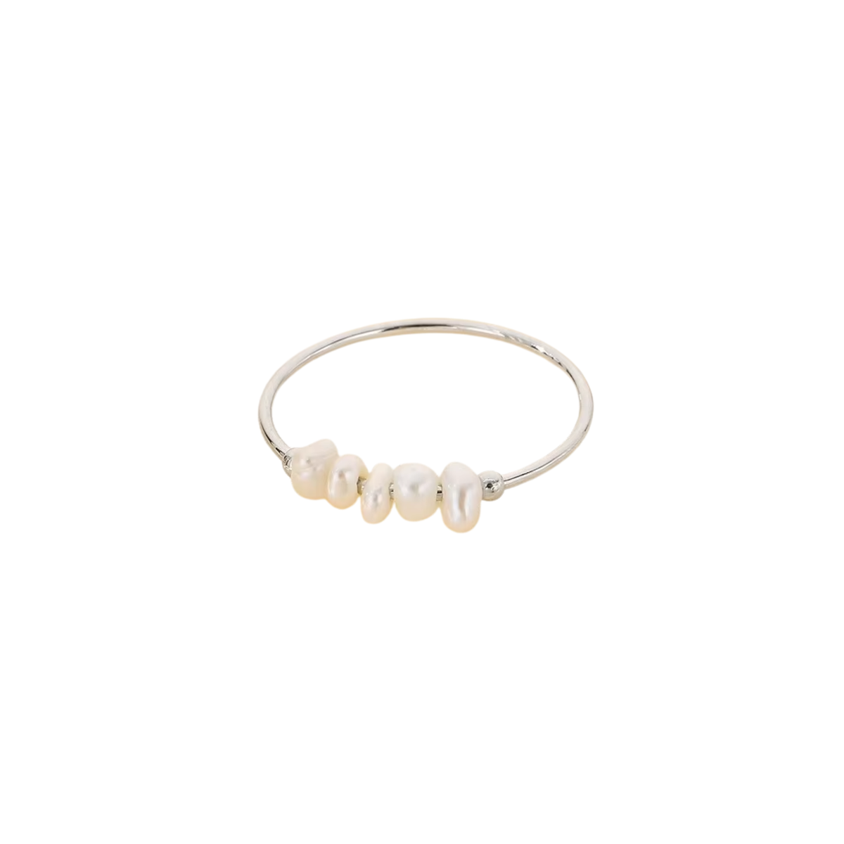 Pearl Bliss Ring silver-tone slim band with freshwater pearl detailing