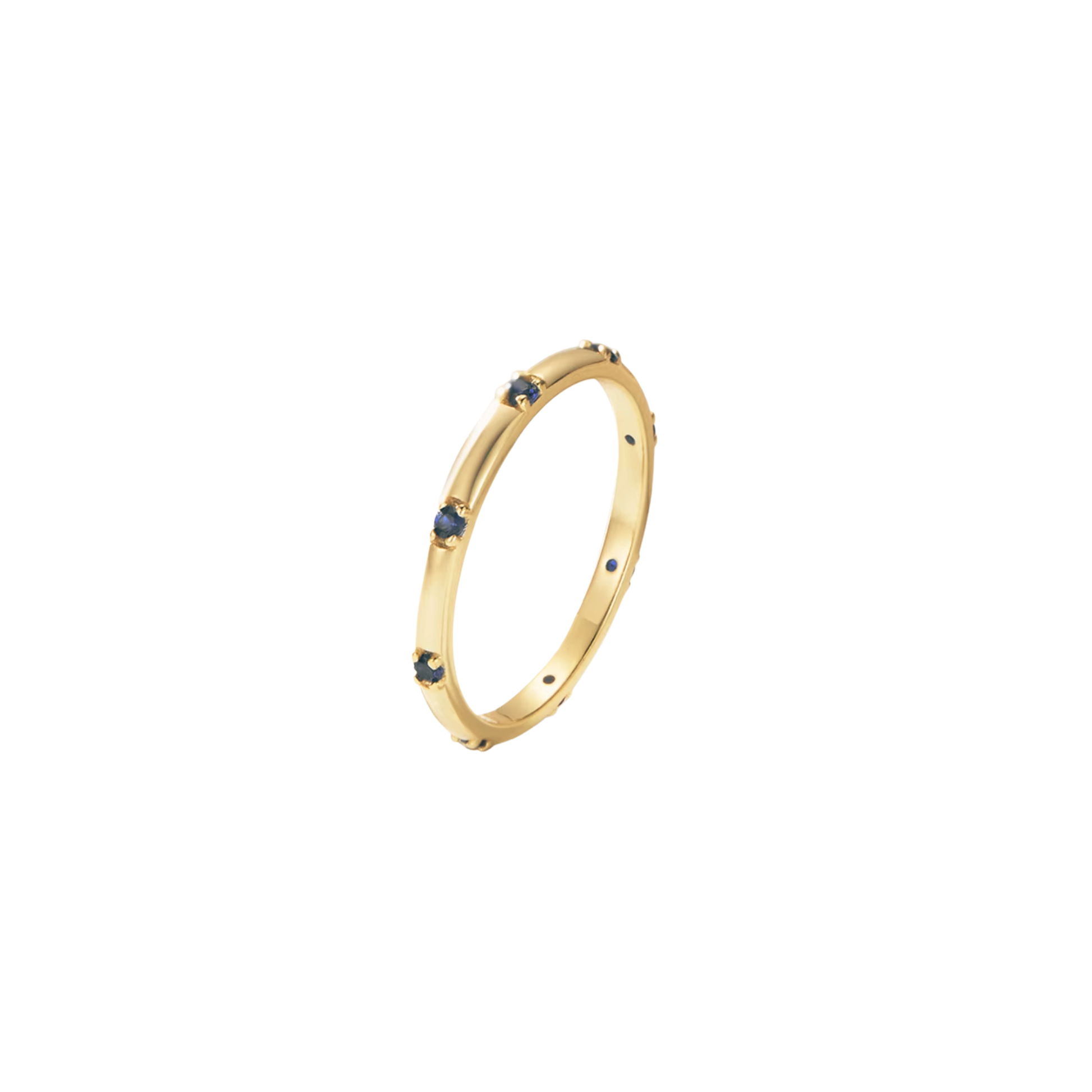 SIYA Ring Blue by KJAYDE, waterproof gold ring with deep blue stone accents