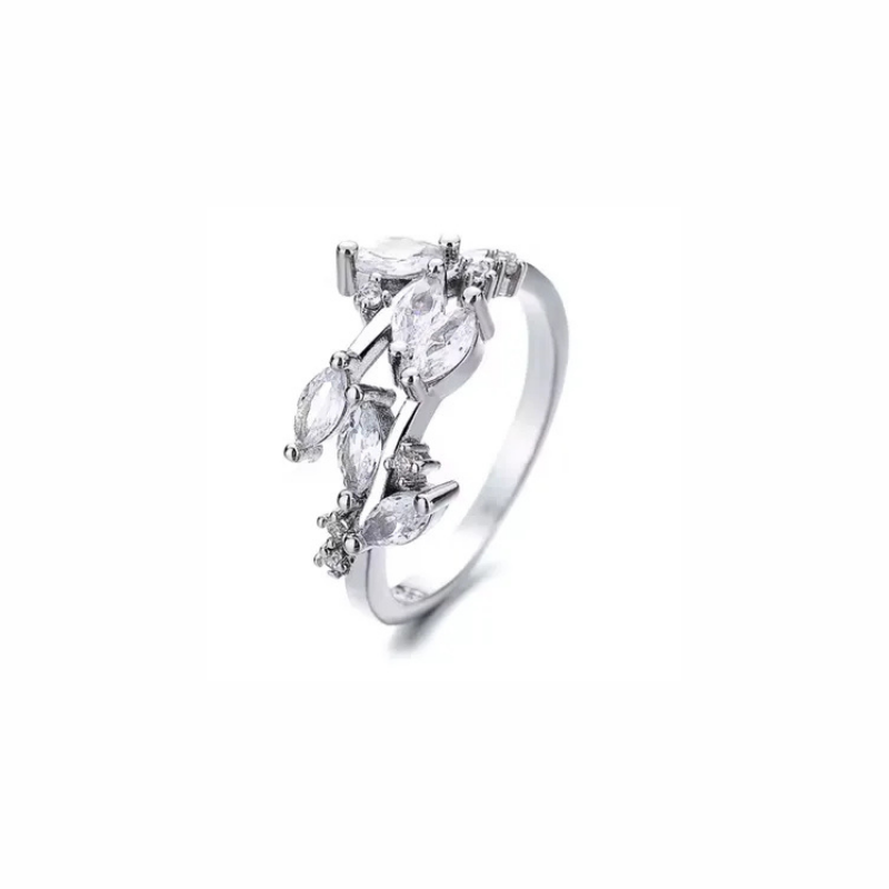 Piper sterling silver vine cluster ring with marquise and round-cut stones