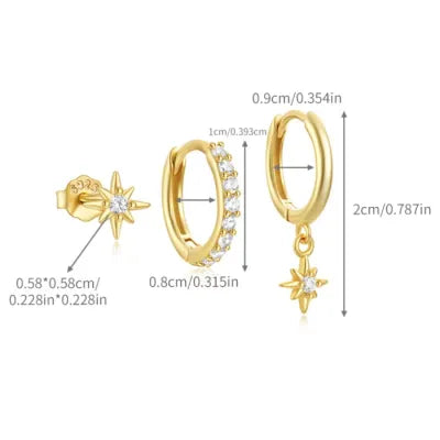Dune Earring Set of 3 - Gold